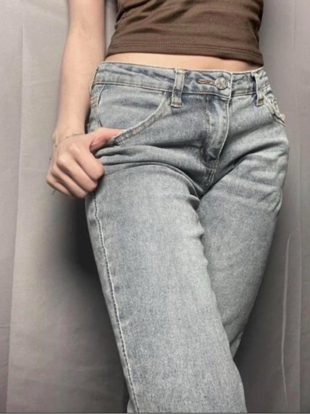 High-Rise Light Gray Wash Women’s Jeans - boot cut